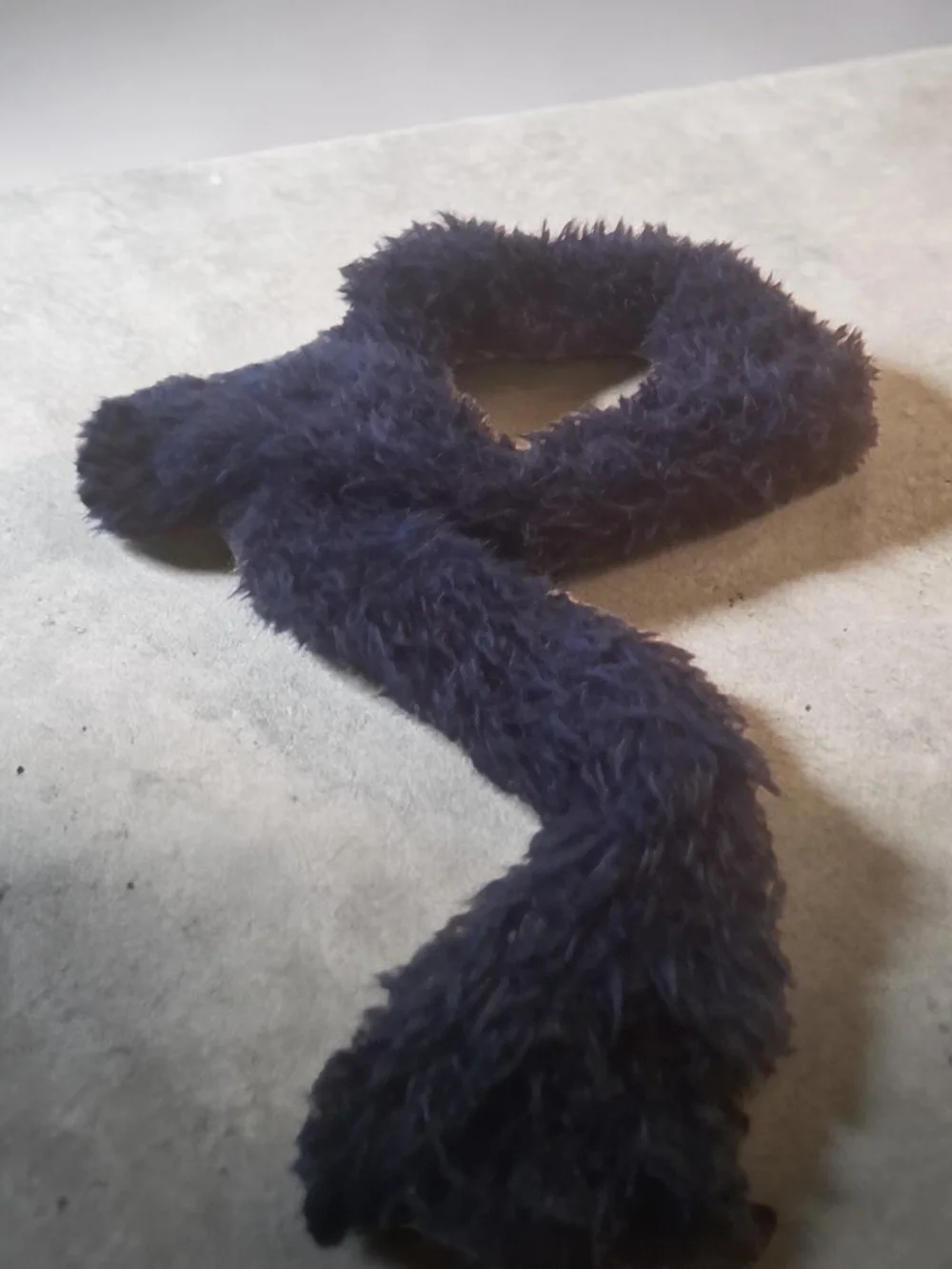 Source Unknown Navy Faux Fur Scarf Wrap